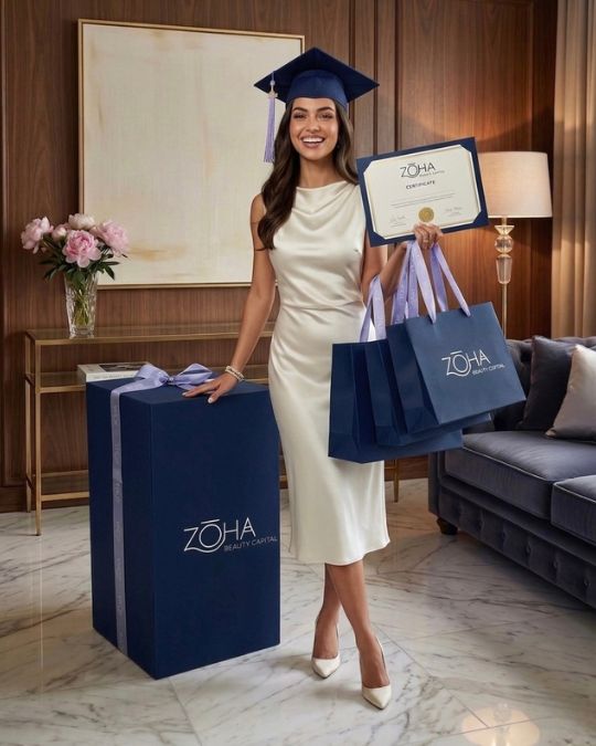 Graduada con caja Zoha Beauty Capital